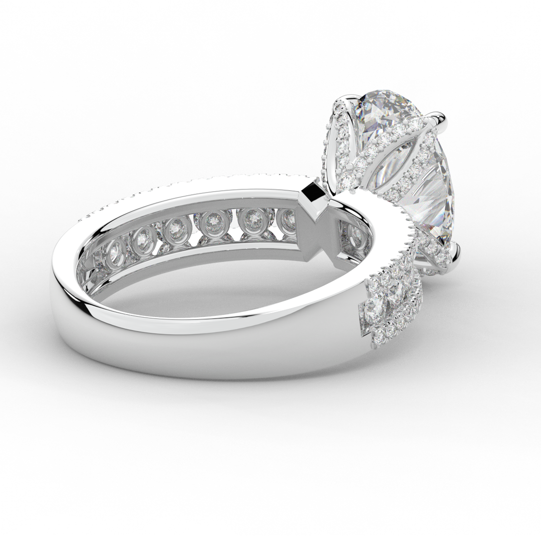 3.95CT.TW OVAL LAB DIAMOND SOLITAIRE ENGAGEMENT RING - Nazarelle