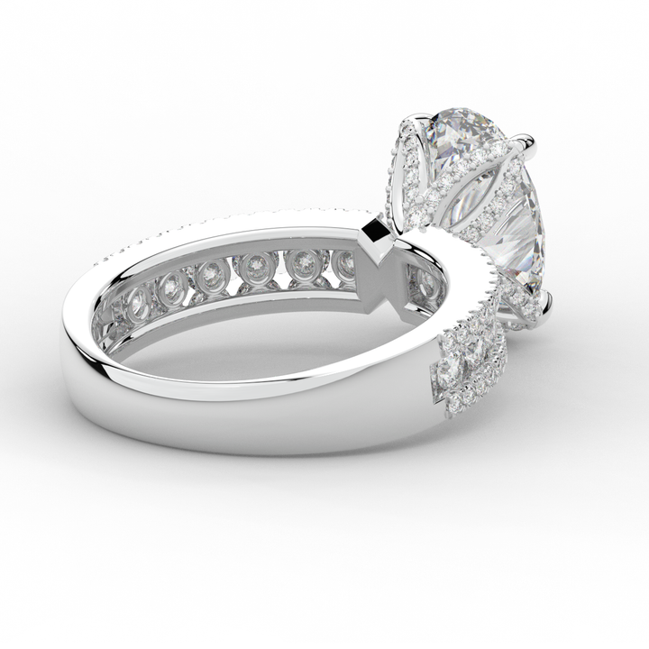 3.95CT.TW OVAL LAB DIAMOND SOLITAIRE ENGAGEMENT RING - Nazarelle