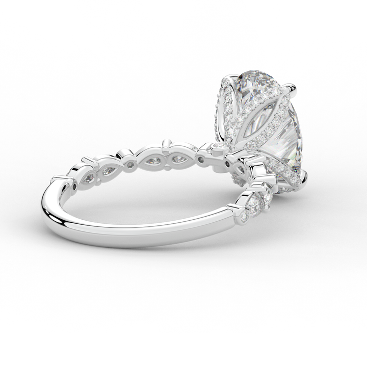 3.60CT.TW OVAL LAB DIAMOND SOLITAIRE ENGAGEMENT RING - Nazarelle