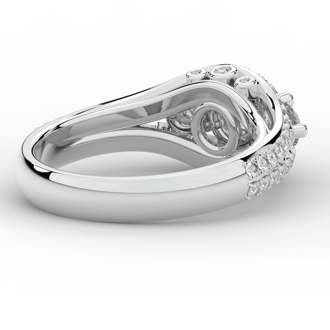 1.90CT.TW ROUND LAB DIAMOND THREE STONE ENGAGEMENT RING - Nazarelle