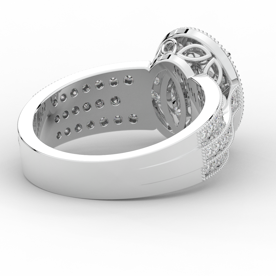 1.80CT.TW OVAL LAB DIAMOND HALO ENGAGEMENT RING - Nazarelle