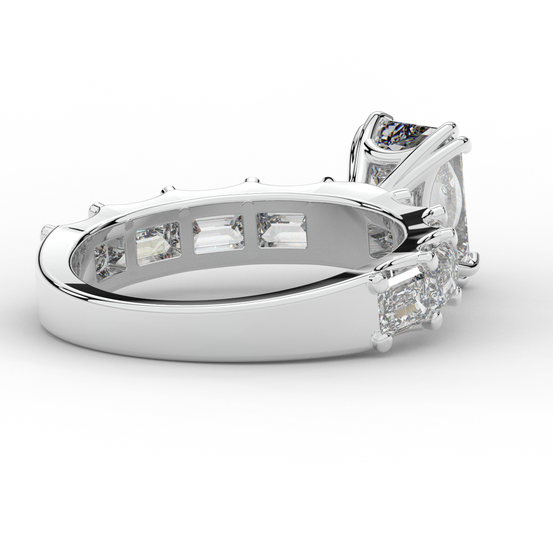 3.75CT.TW EMERALD CUT LAB DIAMOND SOLITAIRE ENGAGEMENT RING