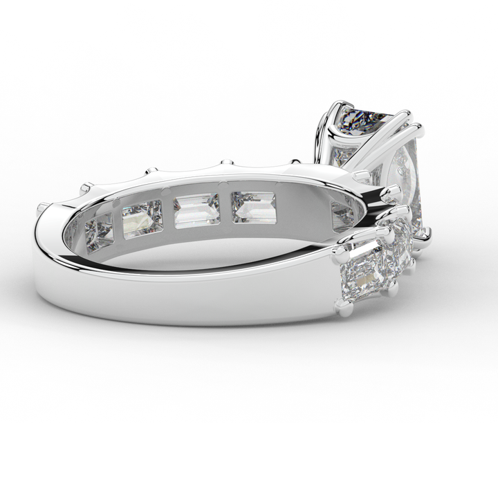 3.75CT.TW EMERALD CUT LAB DIAMOND SOLITAIRE ENGAGEMENT RING