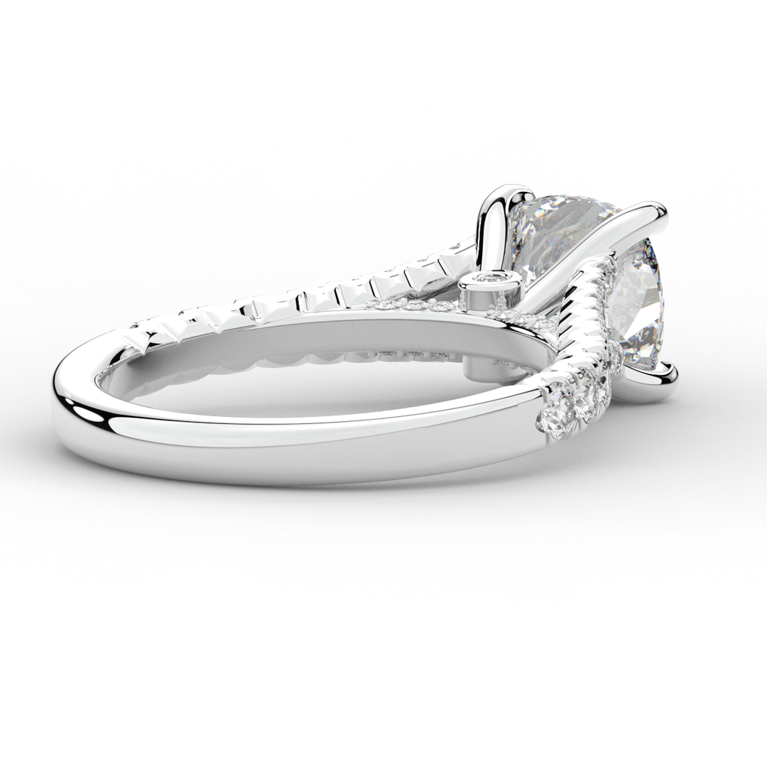 2.45CT.TW CUSHION LAB DIAMOND ENGAGEMENT RING - Nazarelle