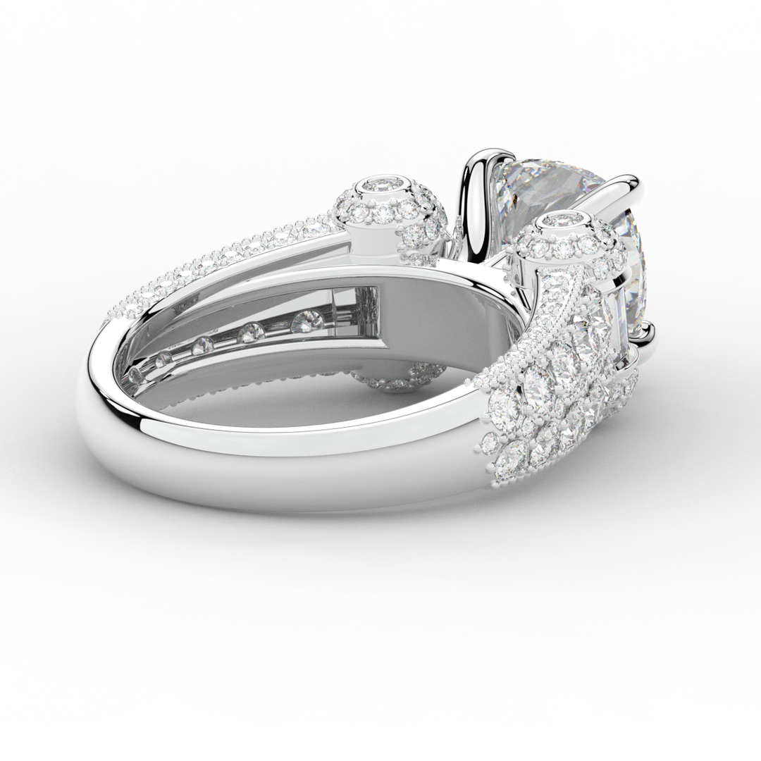 4.75CT.TW CUSHION LAB DIAMOND ENGAGEMENT RING - Nazarelle