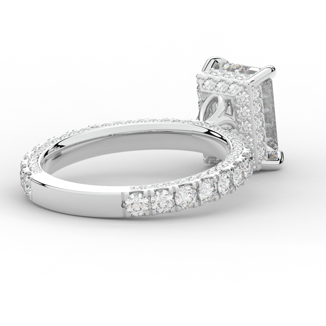 3.00CT.TW EMERALD CUT LAB DIAMOND ENGAGEMENT RING - Nazarelle
