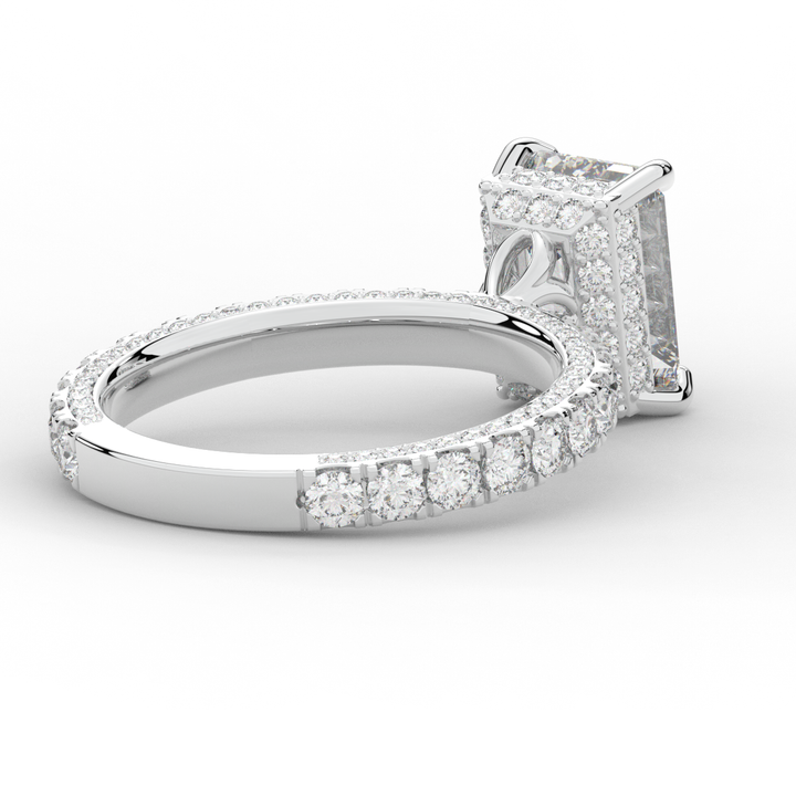 3.00CT.TW EMERALD CUT LAB DIAMOND ENGAGEMENT RING - Nazarelle