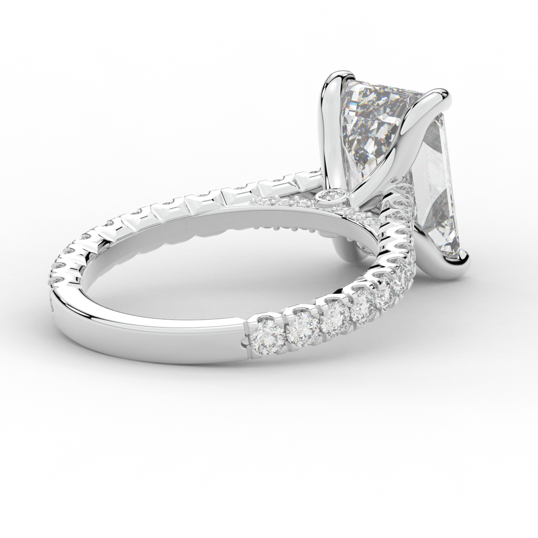 4.25CT.TW EMERALD CUT LAB DIAMOND SOLITAIRE ENGAGEMENT RING - Nazarelle