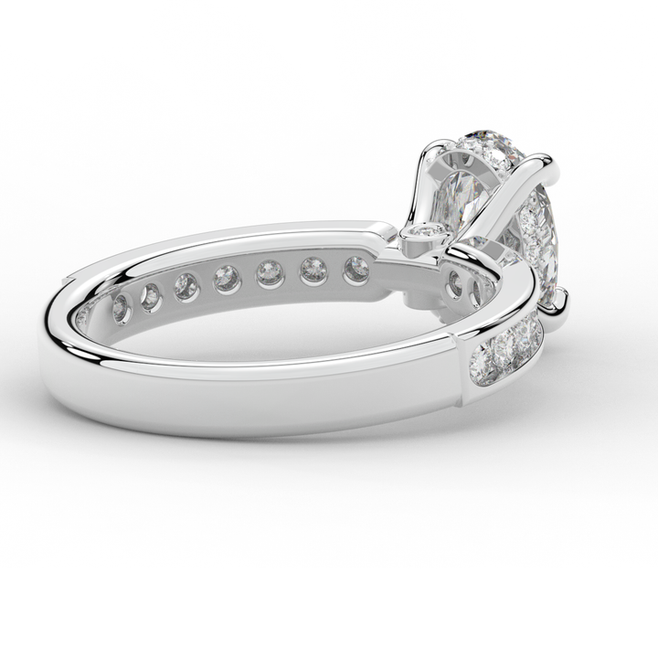 1.95CT.TW OVAL LAB DIAMOND UNDERHALO ENGAGEMENT RING - Nazarelle