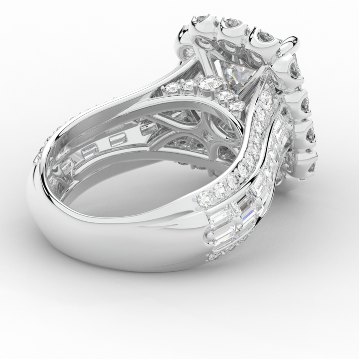 8.00CT.TW EMERALD CUT LAB DIAMOND HALO ENGAGEMENT RING - Nazarelle