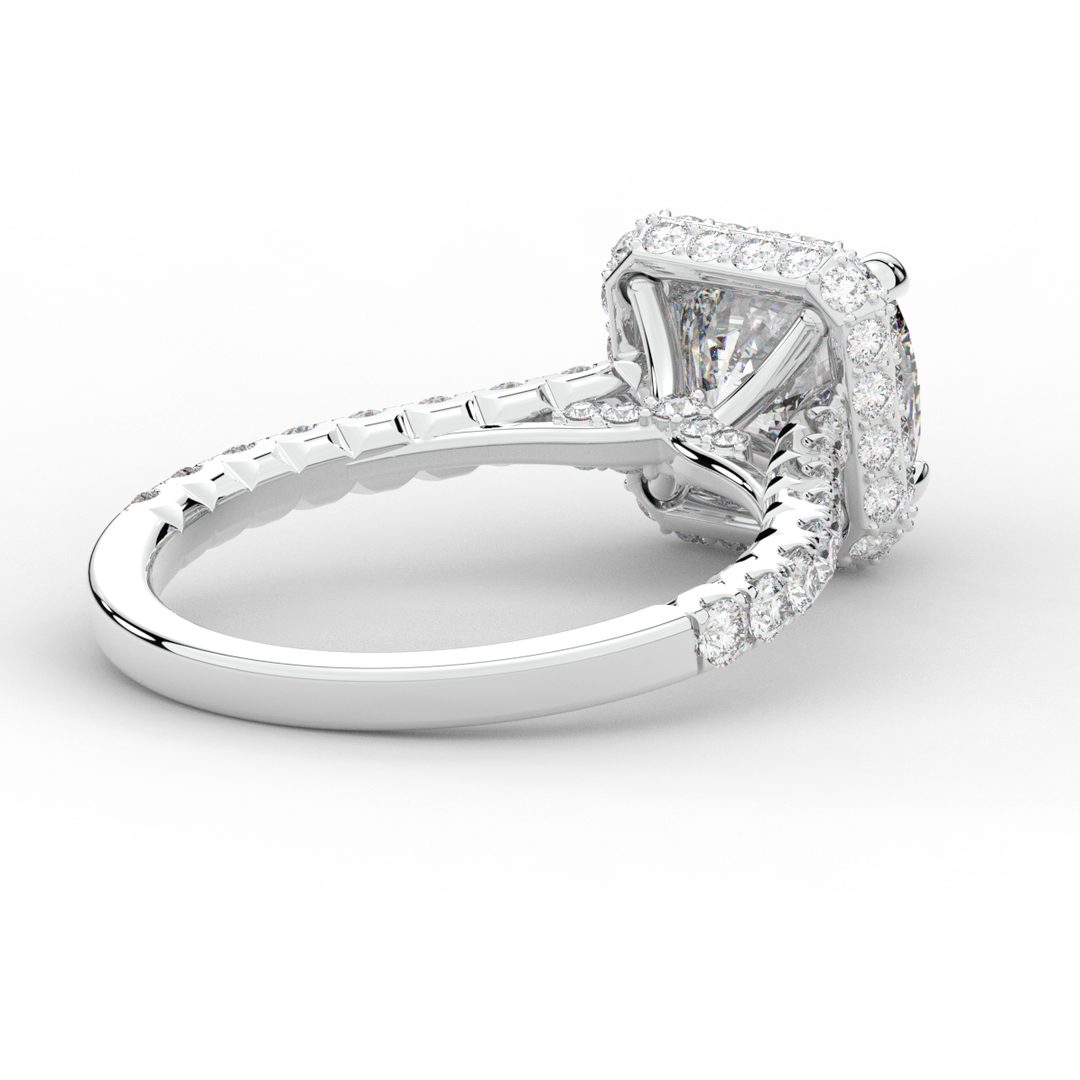 2.75CT.TW CUSHION LAB DIAMOND HALO ENGAGEMENT RING - Nazarelle