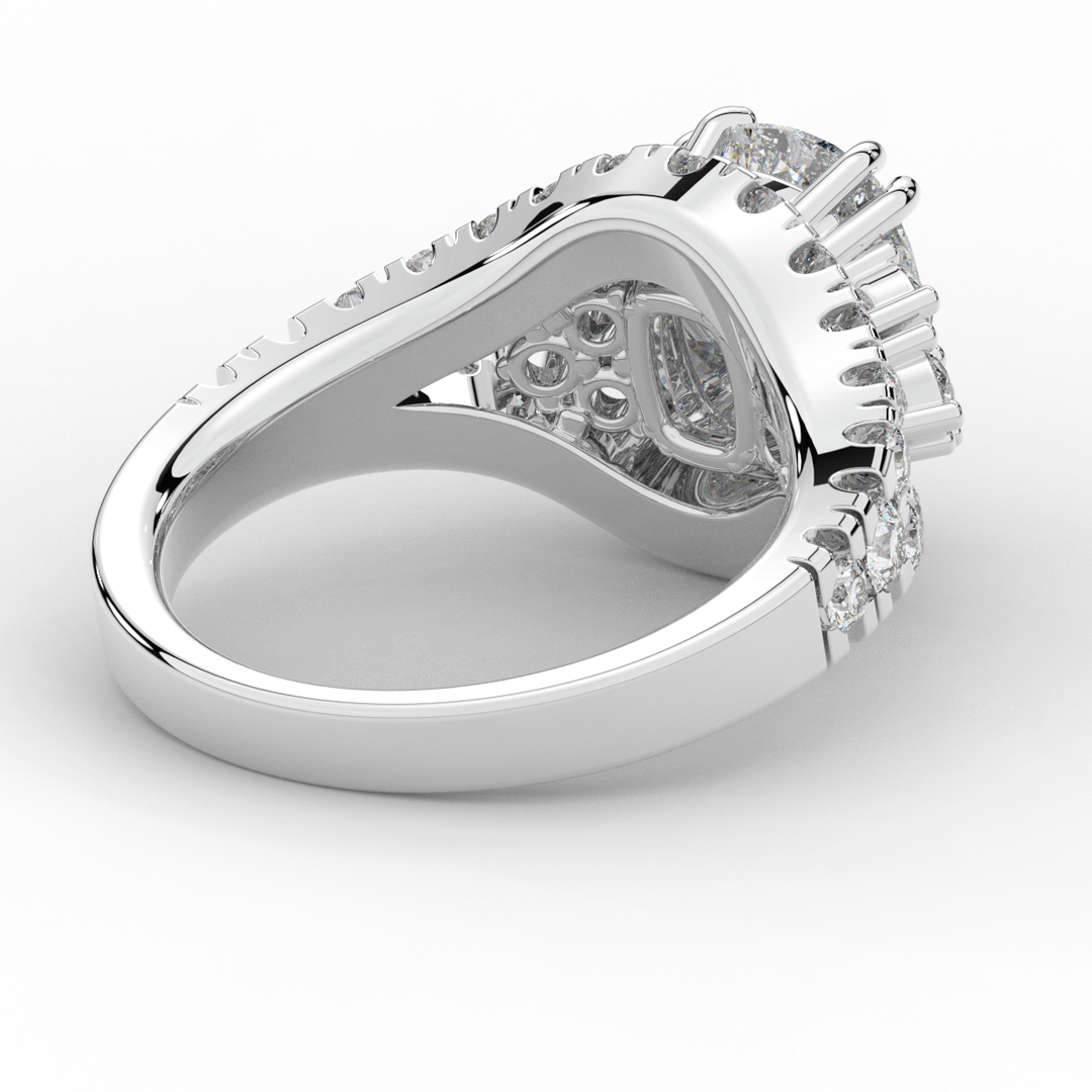 3.10CT.TW CUSHION LAB DIAMOND HALO ENGAGEMENT RING - Nazarelle
