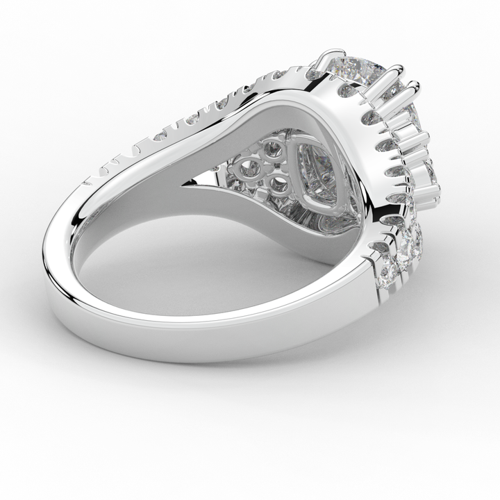 3.10CT.TW CUSHION LAB DIAMOND HALO ENGAGEMENT RING - Nazarelle
