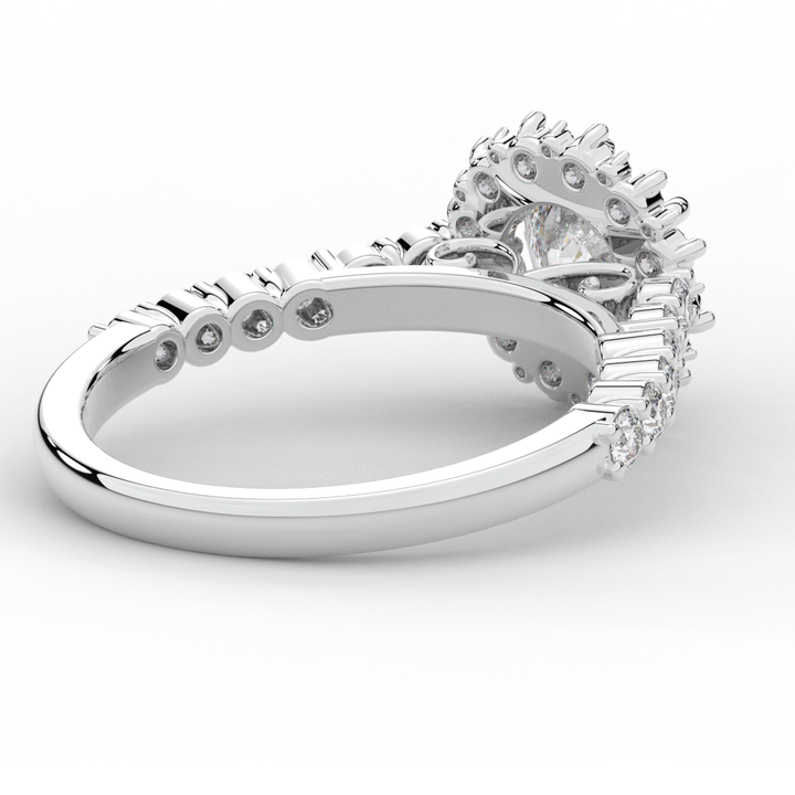 1.60CT.TW ROUND LAB DIAMOND HALO ENGAGEMENT RING - Nazarelle