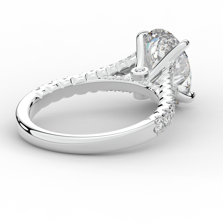 3.45CT.TW OVAL LAB DIAMOND ENGAGEMENT RING - Nazarelle