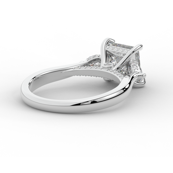 2.40CT.TW PRINCESS LAB DIAMOND 3 STONE ENGAGEMENT RING - Nazarelle