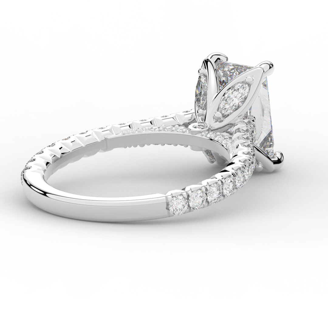 2.70CT.TW RADIANT LAB DIAMOND SOLITAIRE ENGAGEMENT RING - Nazarelle