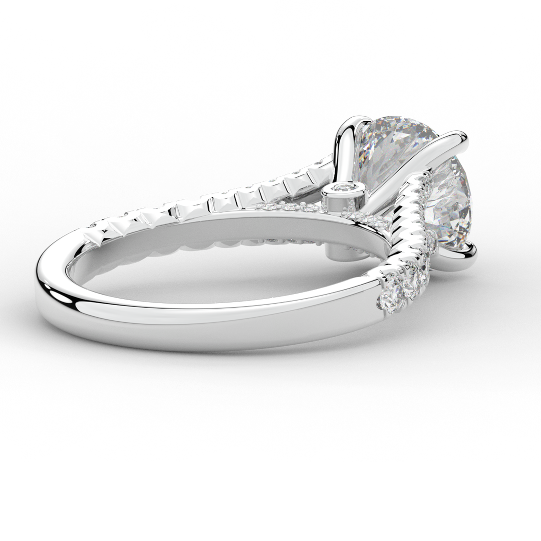 2.45CT.TW ROUND LAB DIAMOND ENGAGEMENT RING - Nazarelle