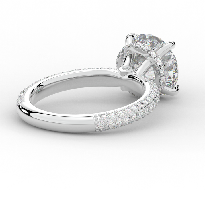 3.60CT.TW ROUND LAB DIAMOND SOLITAIRE ENGAGEMENT RING - Nazarelle