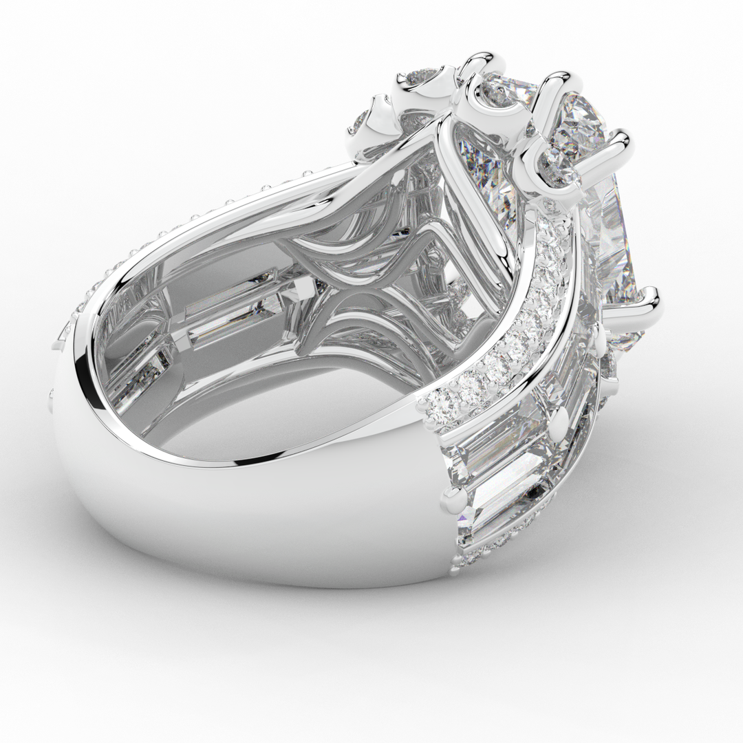 8.25CT.TW RADIANT LAB DIAMOND HALO ENGAGEMENT RING - Nazarelle