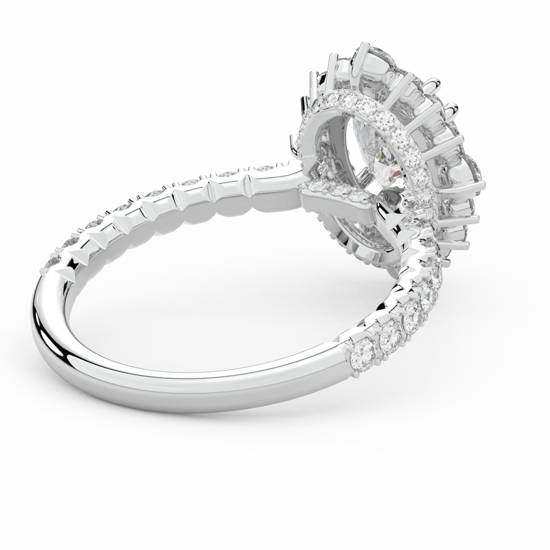 2.80CT.TW OVAL LAB DIAMOND HALO ENGAGEMENT RING - Nazarelle