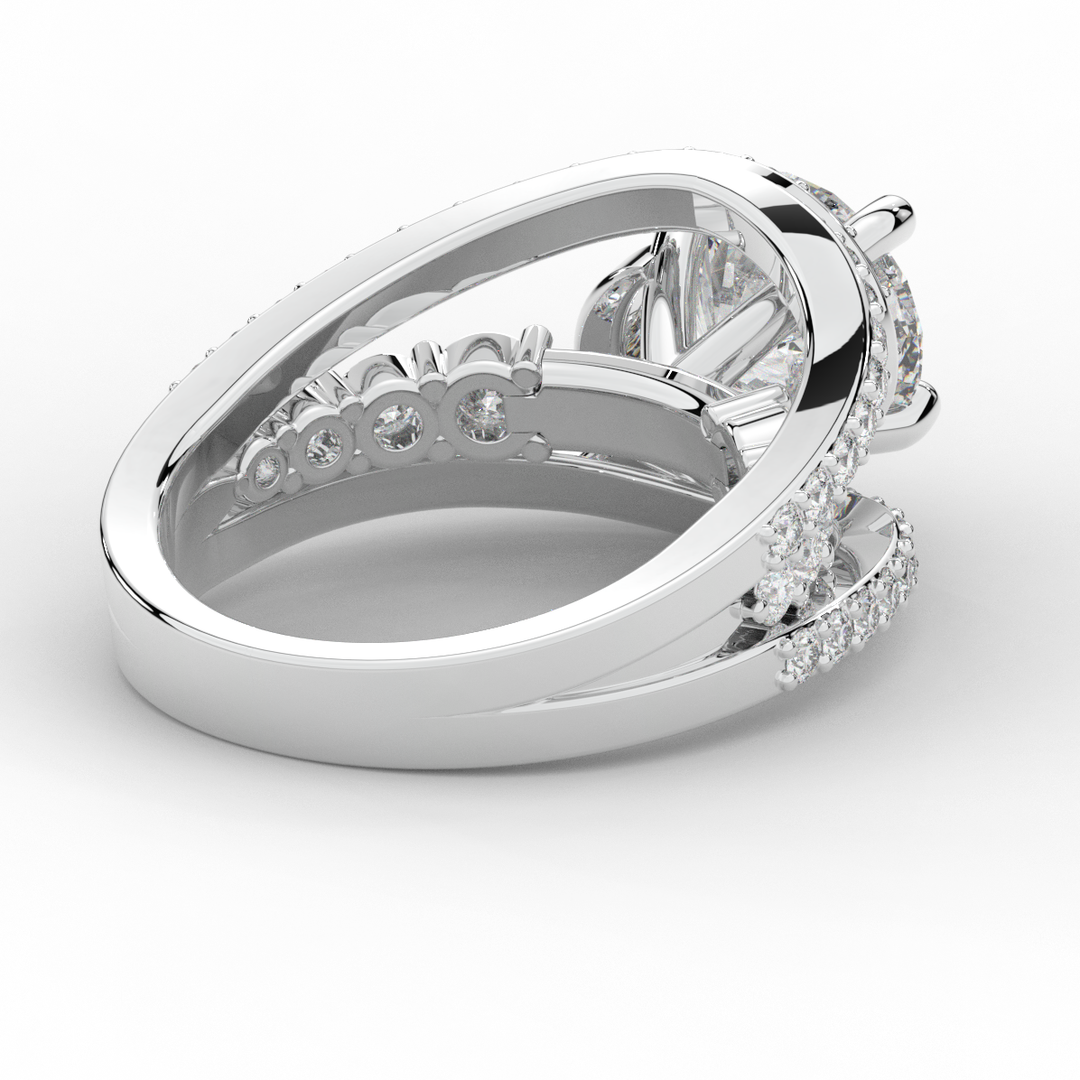 3.30CT.TW ROUND LAB DIAMOND ENGAGEMENT RING - Nazarelle