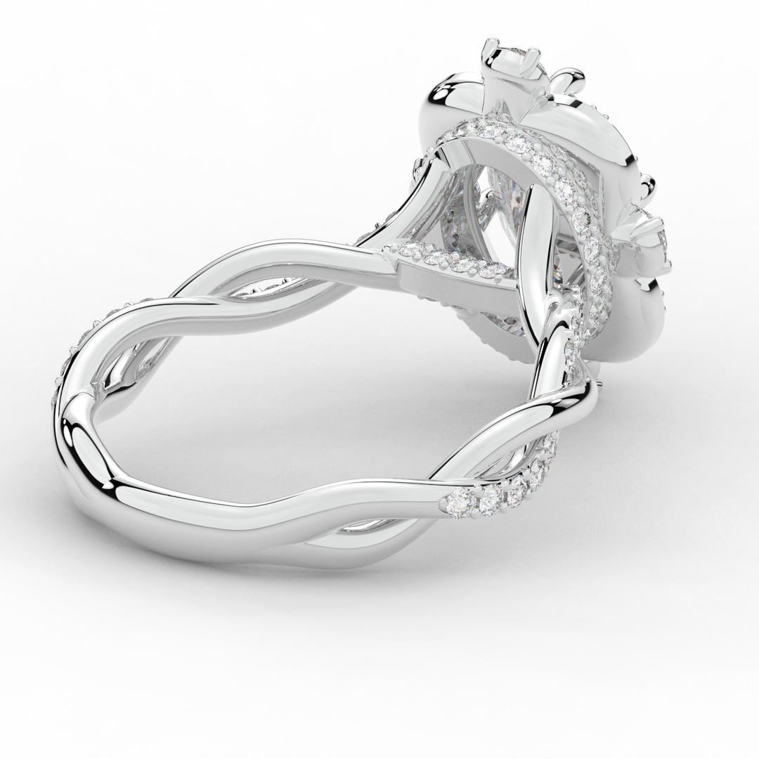 2.70CT.TW OVAL LAB DIAMOND HALO ENGAGEMENT RING - Nazarelle