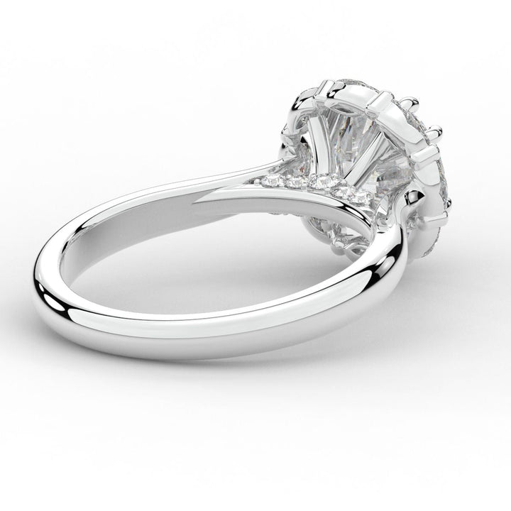 2.40CT.TW ROUND LAB DIAMOND HALO ENGAGEMENT RING - Nazarelle