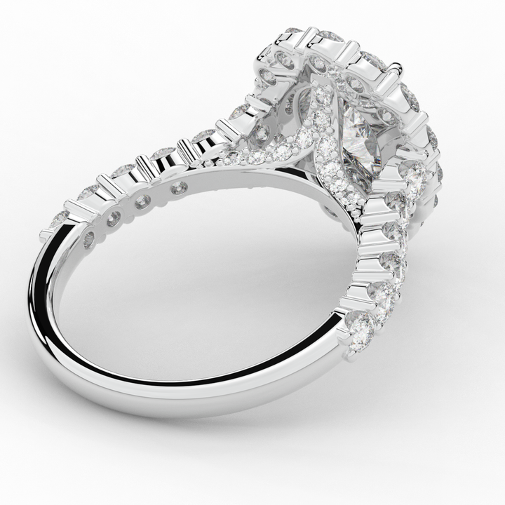 3.10CT.TW PEAR LAB DIAMOND HALO ENGAGEMENT RING - Nazarelle