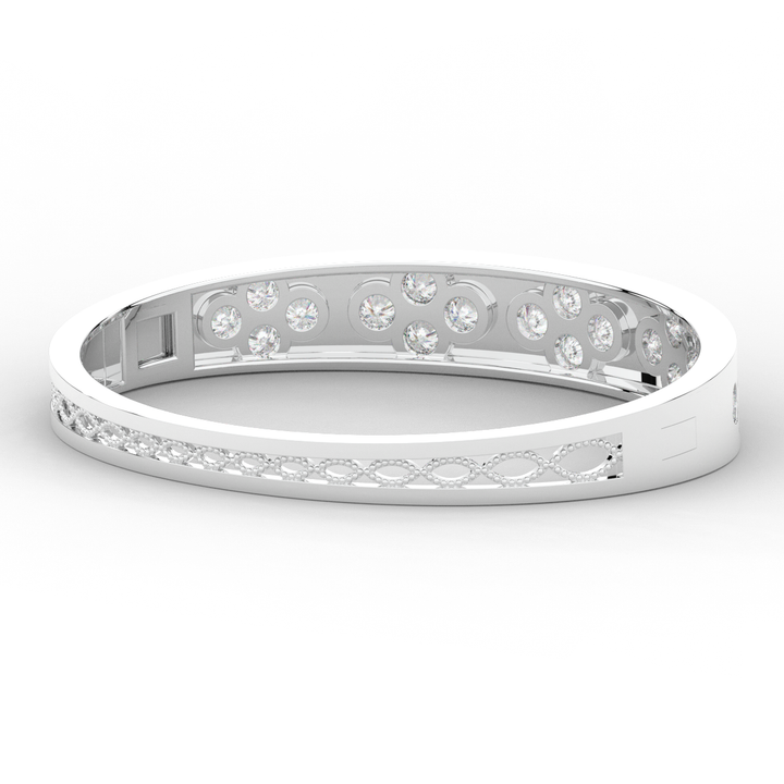 4.10CT.TW ROUND LAB DIAMOND BEZEL SET BANGLE - Nazarelle