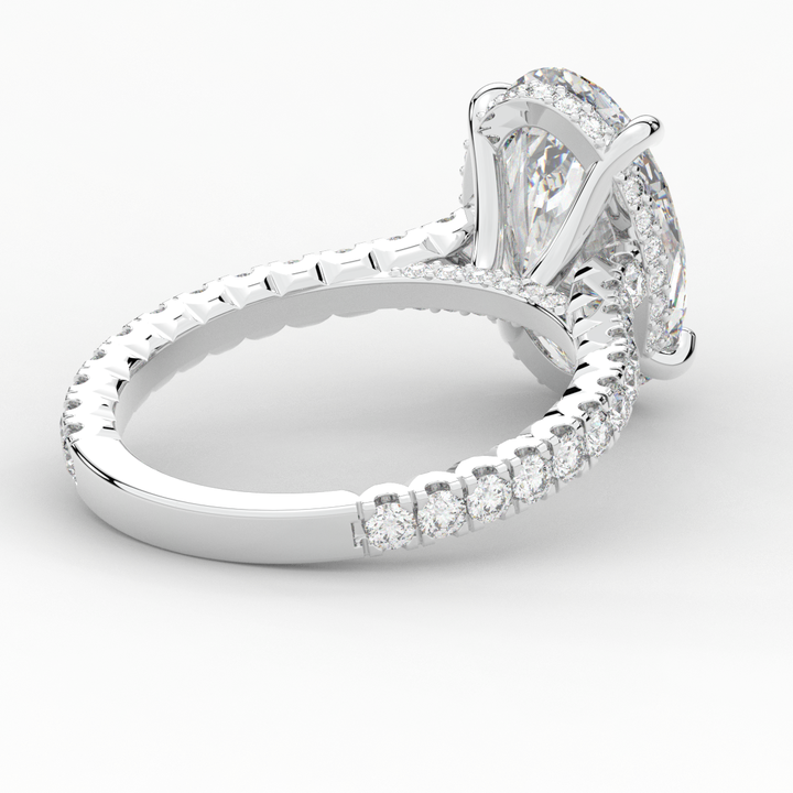 4.70CT.TW OVAL LAB DIAMOND UNDERHALO SOLITAIRE ENGAGEMENT RING - Nazarelle