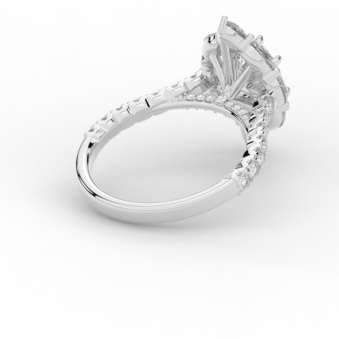 2.75CT.TW OVAL LAB DIAMOND HALO ENGAGEMENT RING - Nazarelle