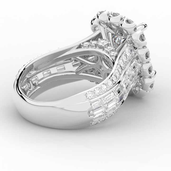 8.00CT.TW RADIANT LAB DIAMOND HALO ENGAGEMENT RING - Nazarelle