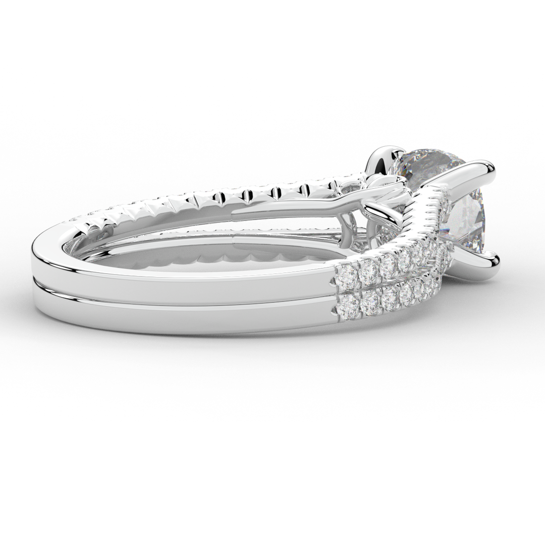 1.90CT.TW CUSHION LAB DIAMOND SOLITAIRE ENGAGEMENT RING - Nazarelle