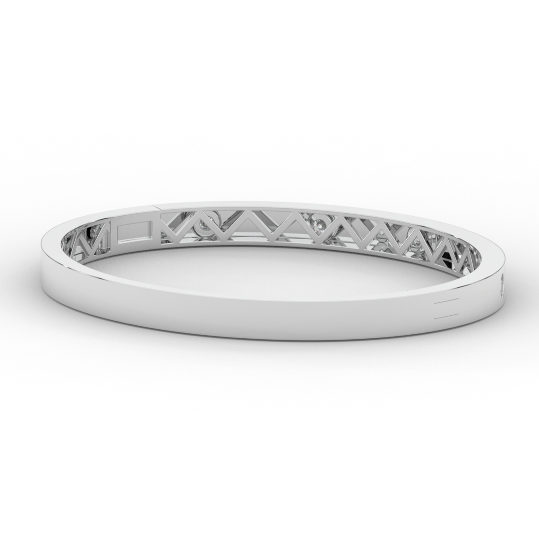 0.50CT.TW ROUND LAB DIAMOND BEZEL SET BANGLE - Nazarelle