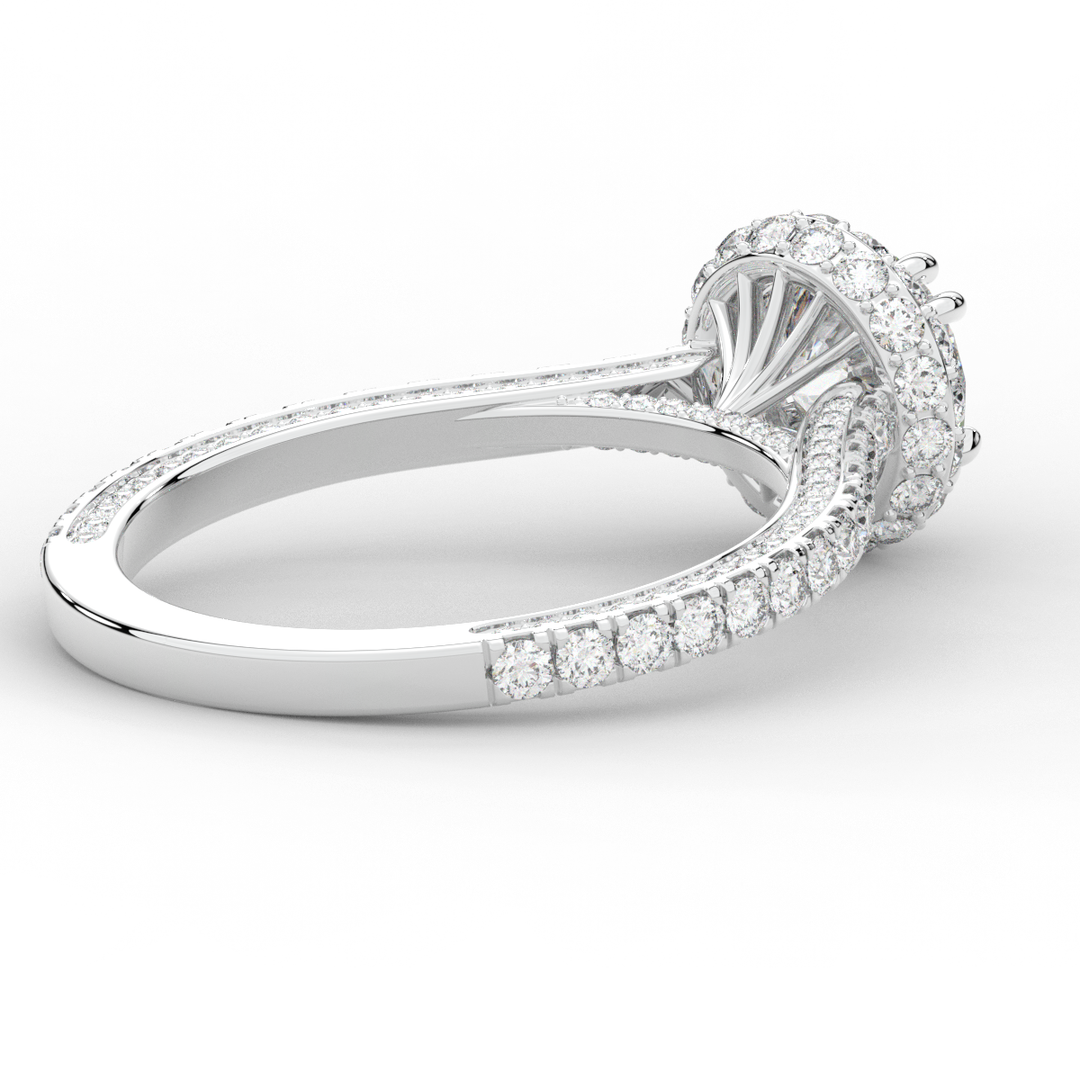 1.90CT.TW ROUND LAB DIAMOND HALO ENGAGEMENT RING - Nazarelle