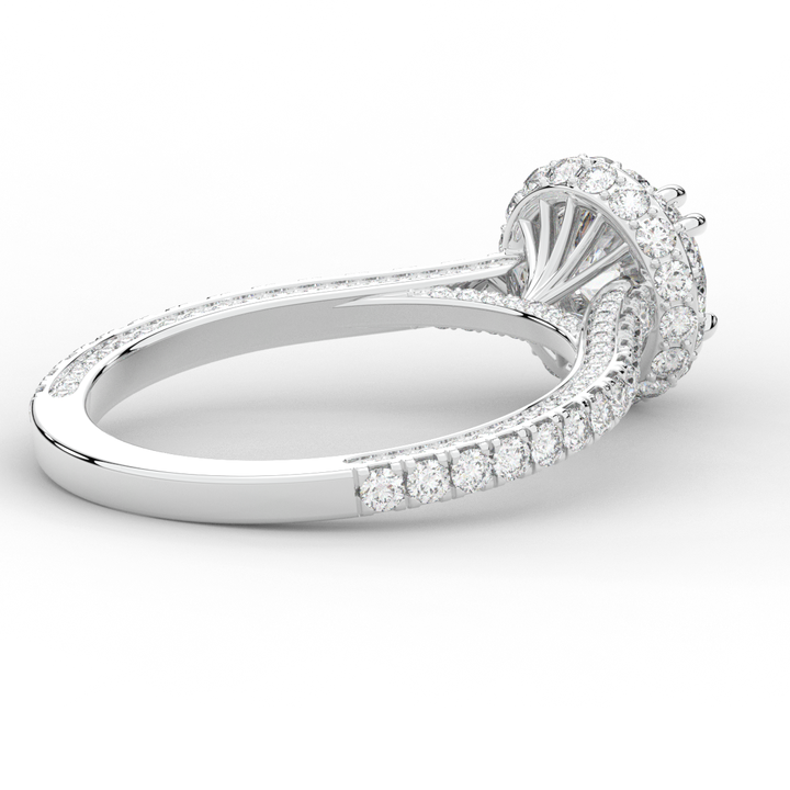 1.90CT.TW ROUND LAB DIAMOND HALO ENGAGEMENT RING - Nazarelle