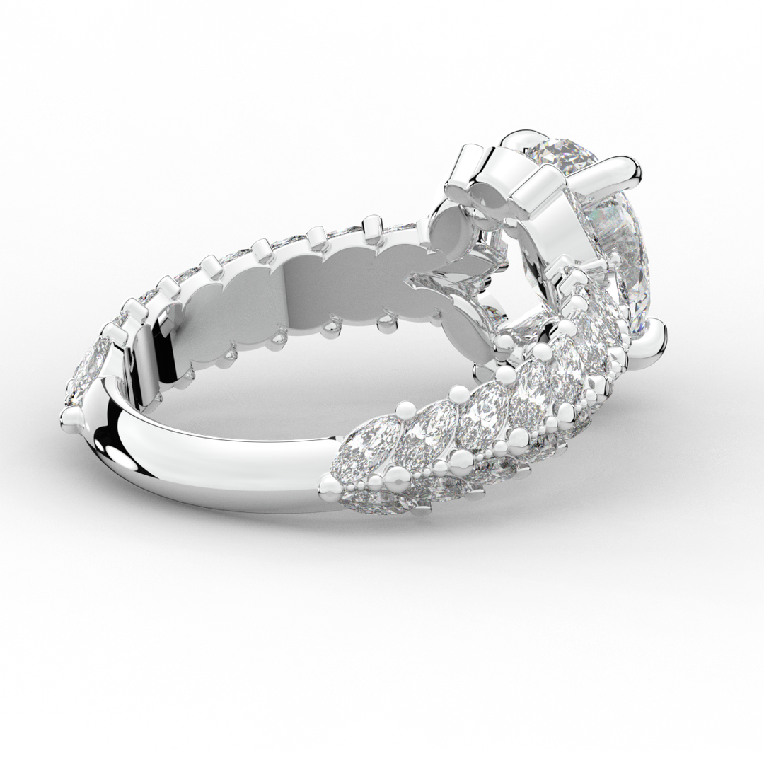 3.10CT.TW OVAL LAB DIAMOND HALO ENGAGEMENT RING - Nazarelle