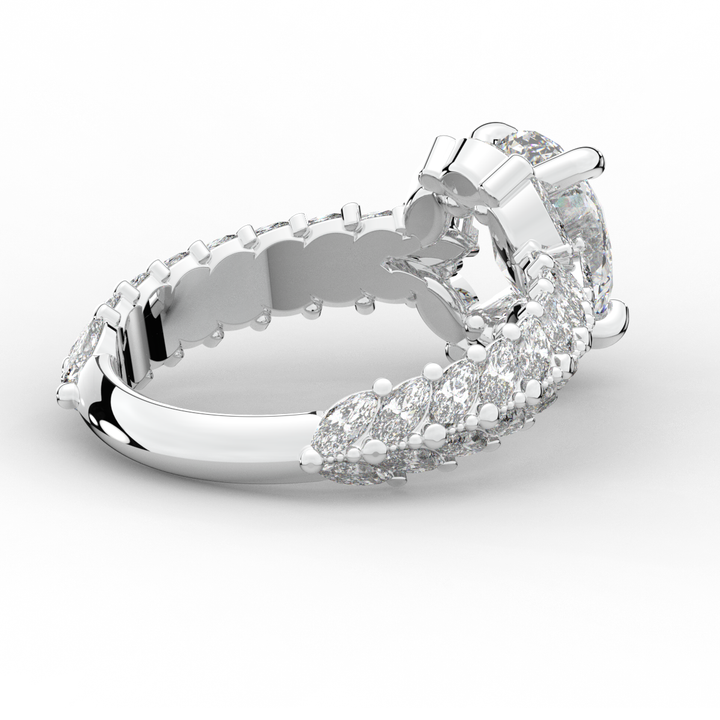 3.10CT.TW OVAL LAB DIAMOND HALO ENGAGEMENT RING - Nazarelle
