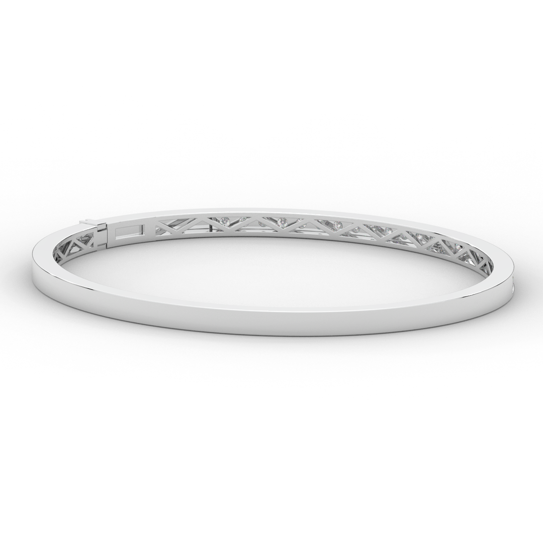 0.90CT.TW ROUND LAB DIAMOND BANGLE - Nazarelle