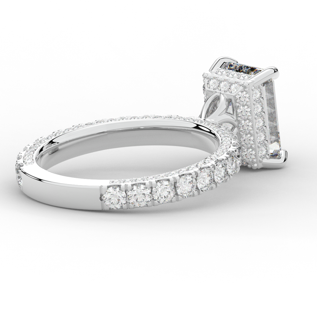 3.00CT.TW EMERALD CUT LAB DIAMOND ENGAGEMENT RING - Nazarelle