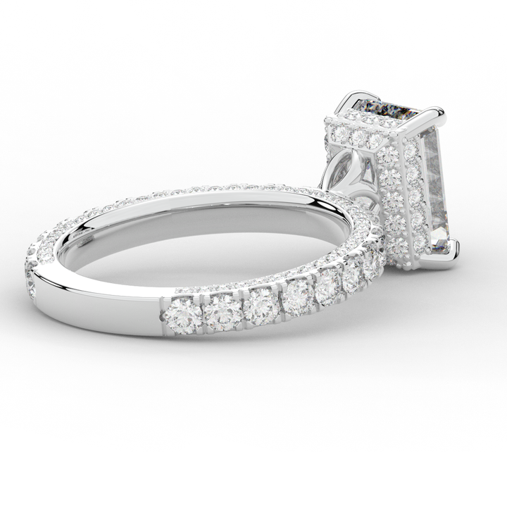 3.00CT.TW EMERALD CUT LAB DIAMOND ENGAGEMENT RING - Nazarelle
