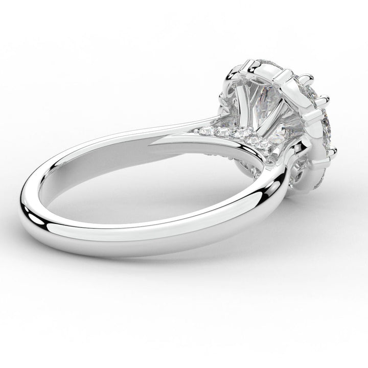 2.40CT.TW ROUND LAB DIAMOND HALO ENGAGEMENT RING - Nazarelle