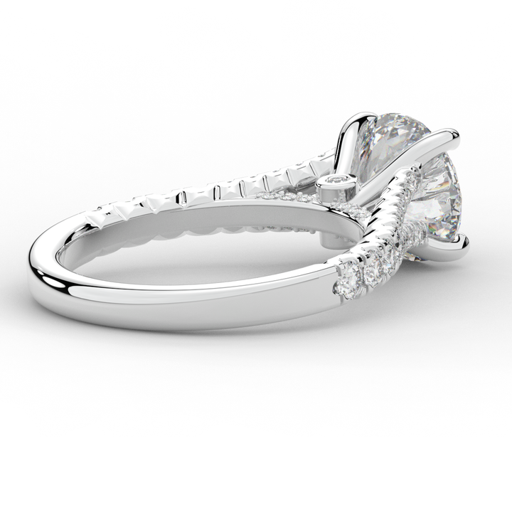 2.45CT.TW ROUND LAB DIAMOND ENGAGEMENT RING - Nazarelle