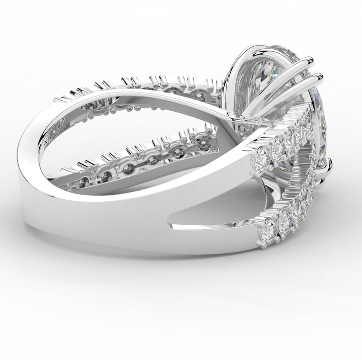 3.75CT.TW OVAL LAB DIAMOND SPLIT BAND ENGAGEMENT RING
