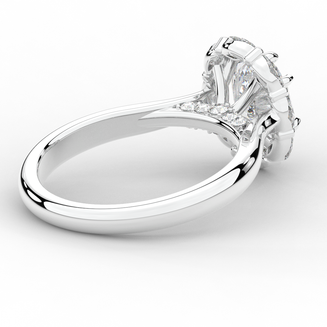 1.90CT.TW OVAL LAB DIAMOND HALO ENGAGEMENT RING - Nazarelle
