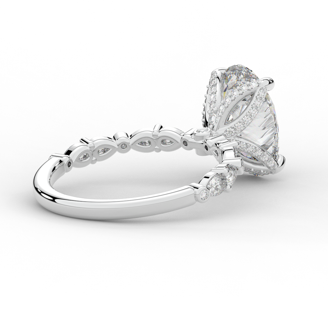3.60CT.TW OVAL LAB DIAMOND SOLITAIRE ENGAGEMENT RING - Nazarelle