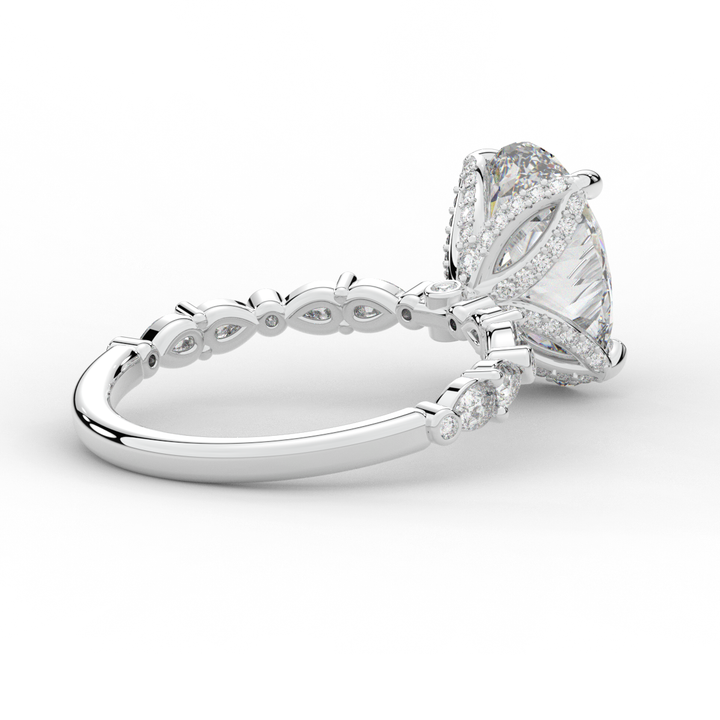 3.60CT.TW OVAL LAB DIAMOND SOLITAIRE ENGAGEMENT RING - Nazarelle