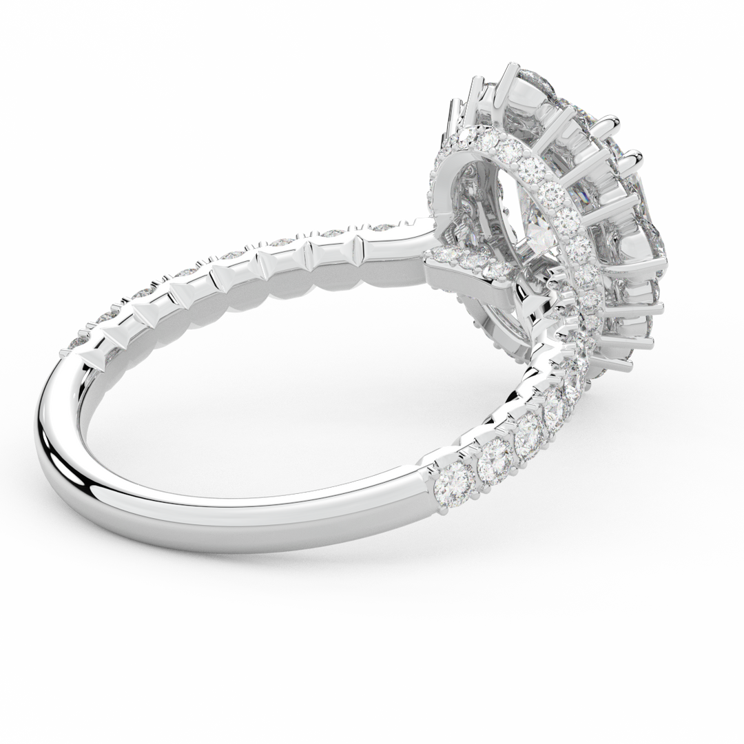 2.80CT.TW OVAL LAB DIAMOND HALO ENGAGEMENT RING - Nazarelle