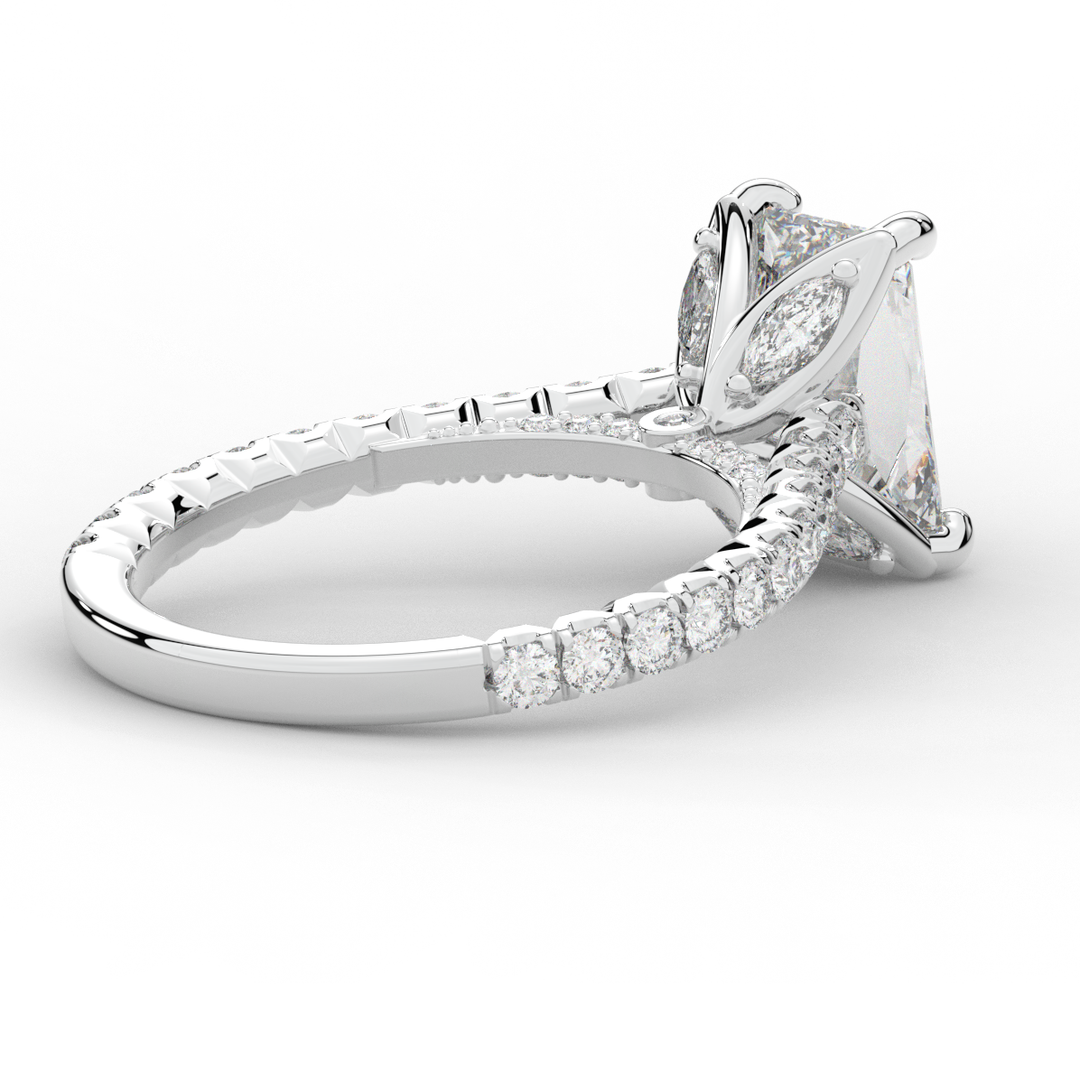 2.70CT.TW RADIANT LAB DIAMOND SOLITAIRE ENGAGEMENT RING - Nazarelle